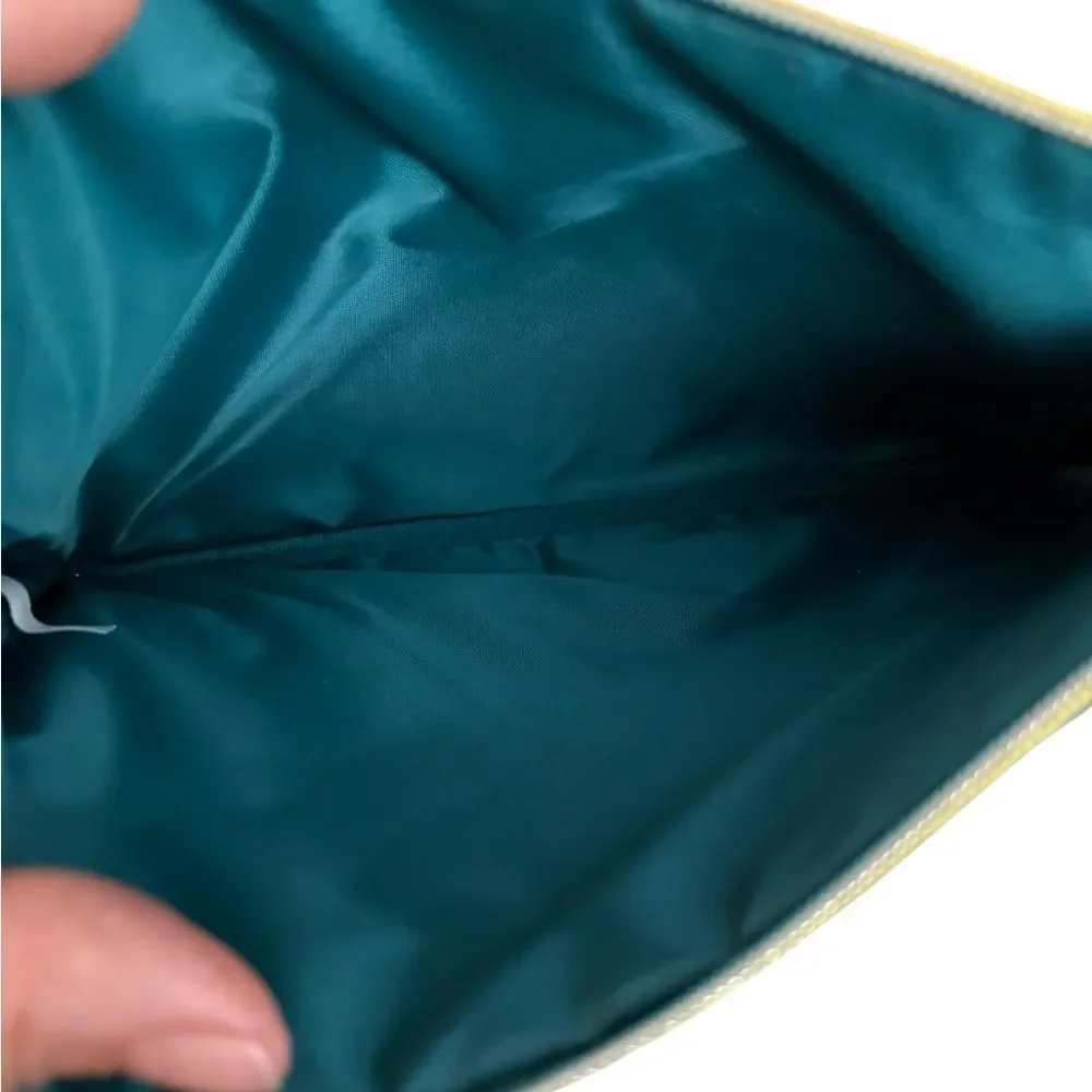 Charming Charlie Oversized Teal and Gold‎ Cosmetic Bag